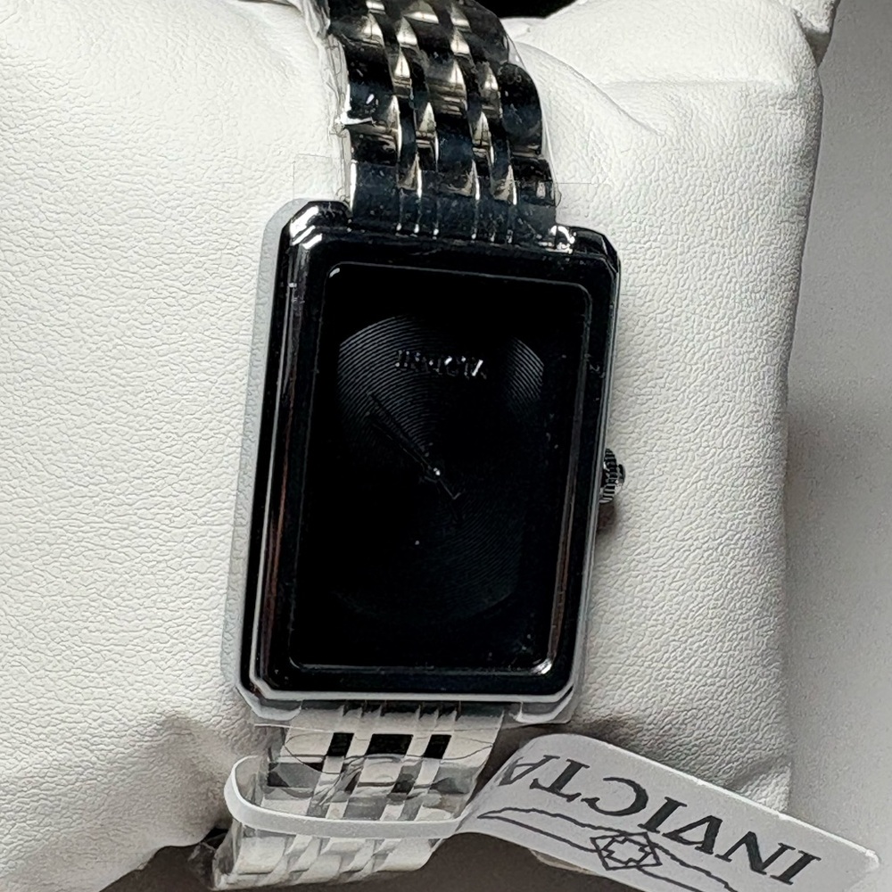 Invicta Women’s Sterling Silver and Black Rectangular Timepiece. Classic ⌚️26mm - Picture 7 of 10